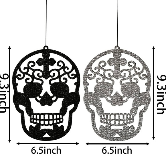 Halloween Indoor Decorations Day of The Dead Black and Sliver - Picture 3 of 5